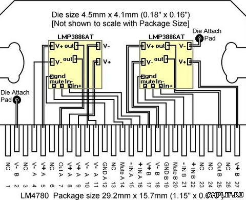Цоколёвка микросхемы LM4780