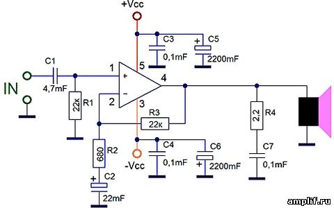 TDA 1006 схема на усилитель circuit
